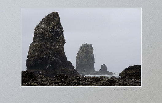 Needles around Haystack Rock at Cannon Beach